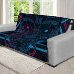 Geometric Japanese Demon Print Futon Protector