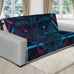 Geometric Japanese Demon Print Futon Protector