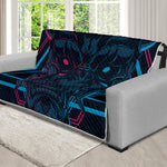 Geometric Japanese Demon Print Futon Protector