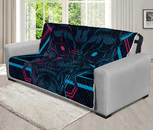 Geometric Japanese Demon Print Futon Protector