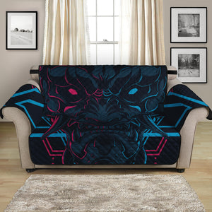 Geometric Japanese Demon Print Loveseat Protector