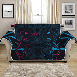 Geometric Japanese Demon Print Loveseat Protector