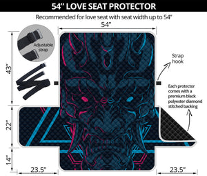 Geometric Japanese Demon Print Loveseat Protector