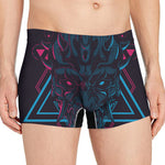Geometric Japanese Demon Print Men's Boxer Briefs