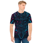 Geometric Japanese Demon Print Men's T-Shirt
