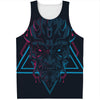 Geometric Japanese Demon Print Men's Tank Top