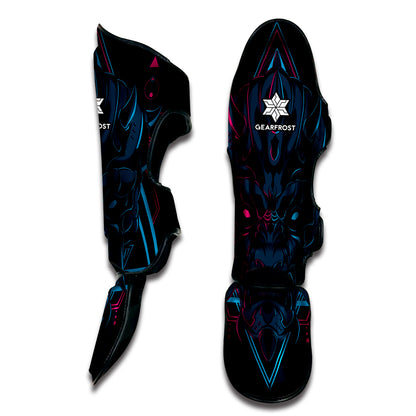 Geometric Japanese Demon Print Muay Thai Shin Guard