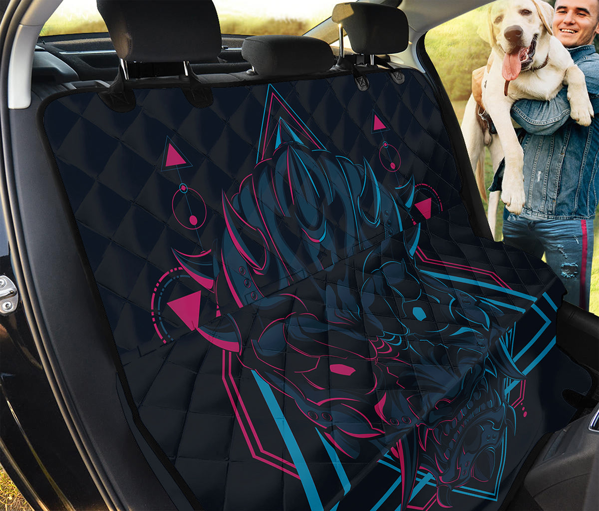 Geometric Japanese Demon Print Pet Car Back Seat Cover