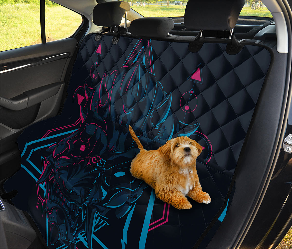 Geometric Japanese Demon Print Pet Car Back Seat Cover