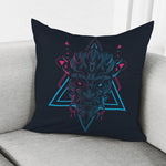Geometric Japanese Demon Print Pillow Cover