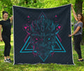 Geometric Japanese Demon Print Quilt