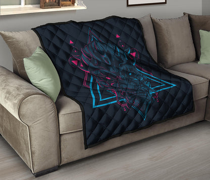 Geometric Japanese Demon Print Quilt