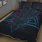 Geometric Japanese Demon Print Quilt Bed Set