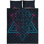Geometric Japanese Demon Print Quilt Bed Set