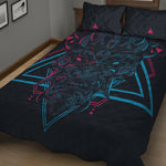Geometric Japanese Demon Print Quilt Bed Set