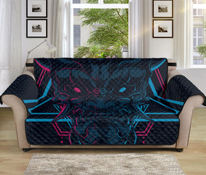 Geometric Japanese Demon Print Sofa Protector