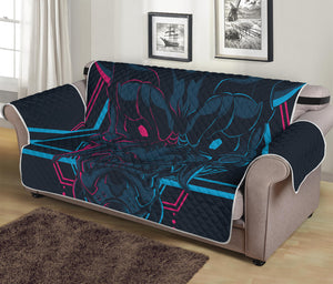 Geometric Japanese Demon Print Sofa Protector