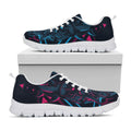 Geometric Japanese Demon Print White Running Shoes