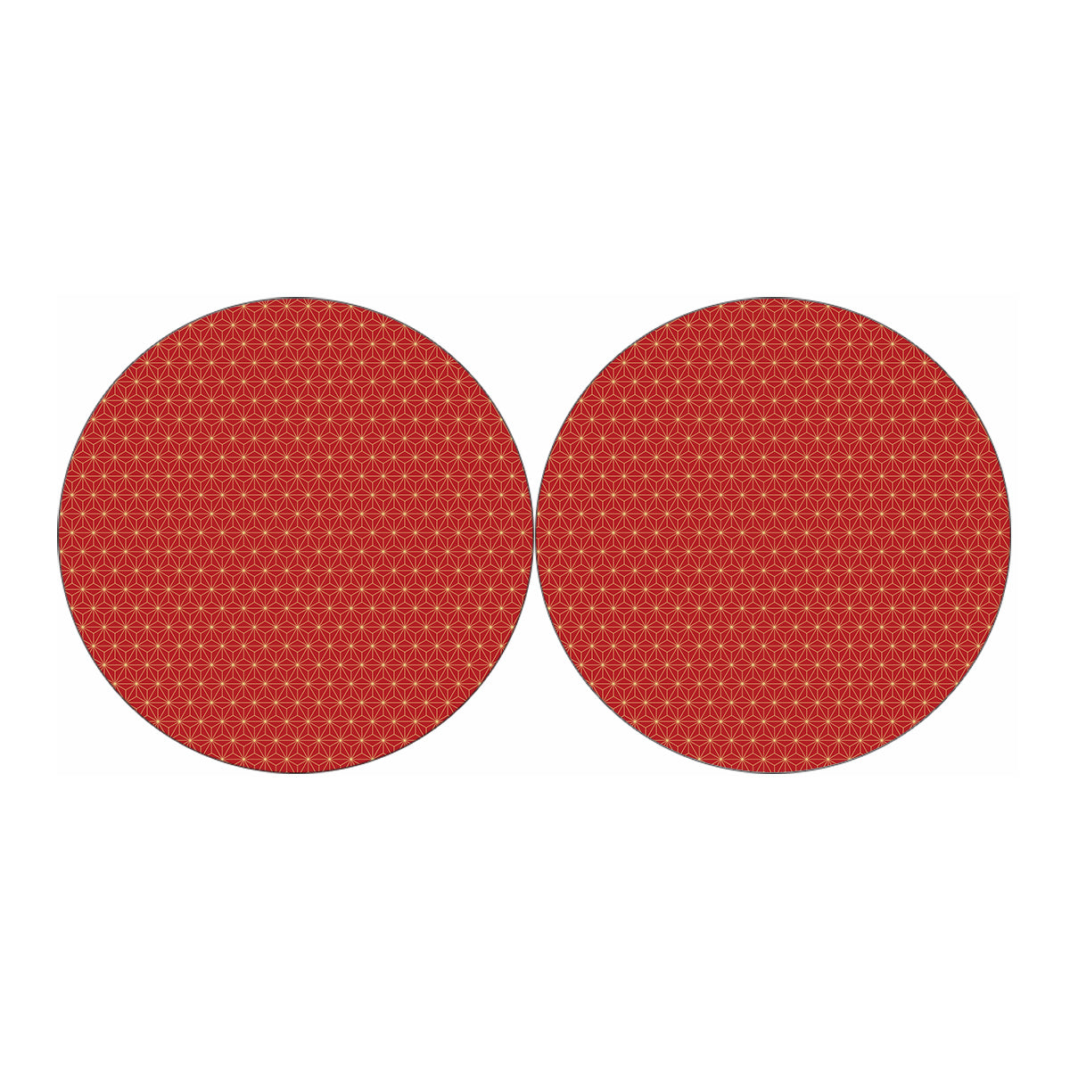 Geometric Japanese Floral Pattern Print Car Coasters