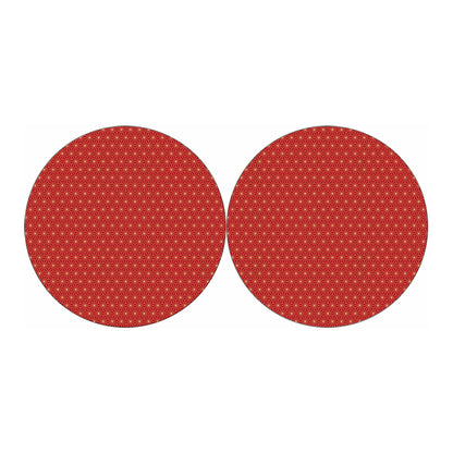 Geometric Japanese Floral Pattern Print Car Coasters