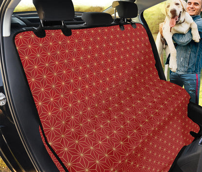 Geometric Japanese Floral Pattern Print Pet Car Back Seat Cover