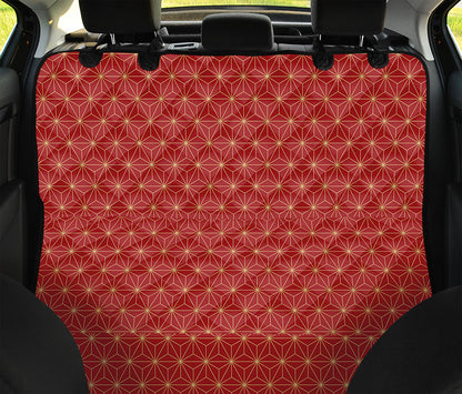 Geometric Japanese Floral Pattern Print Pet Car Back Seat Cover