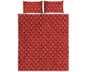 Geometric Japanese Floral Pattern Print Quilt Bed Set