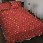 Geometric Japanese Floral Pattern Print Quilt Bed Set