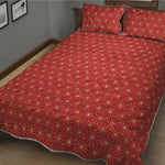 Geometric Japanese Floral Pattern Print Quilt Bed Set