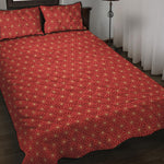 Geometric Japanese Floral Pattern Print Quilt Bed Set