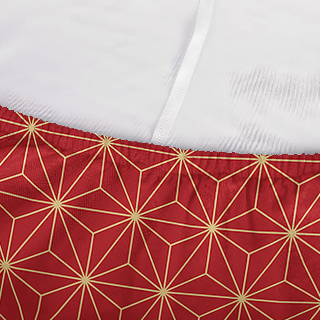 Geometric Japanese Floral Pattern Print Sofa Cover