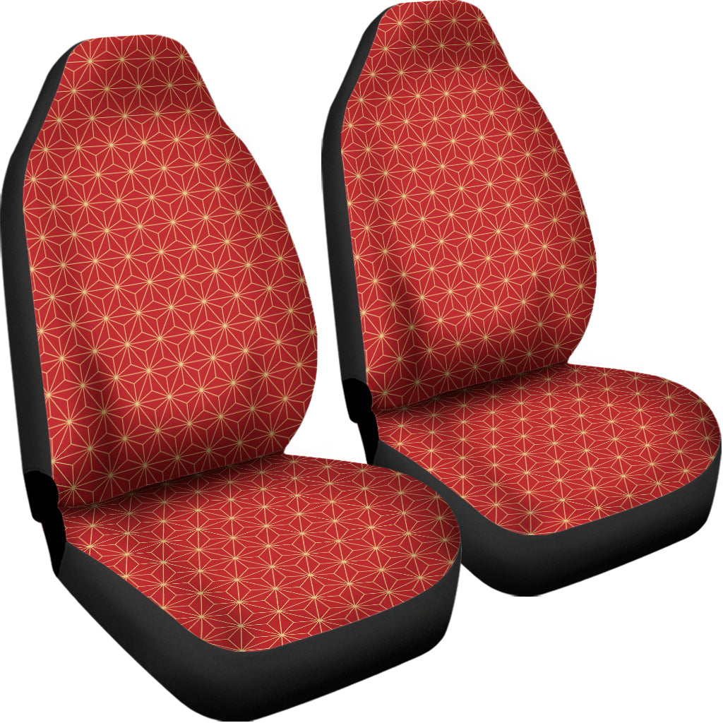 Geometric Japanese Floral Pattern Print Universal Fit Car Seat Covers