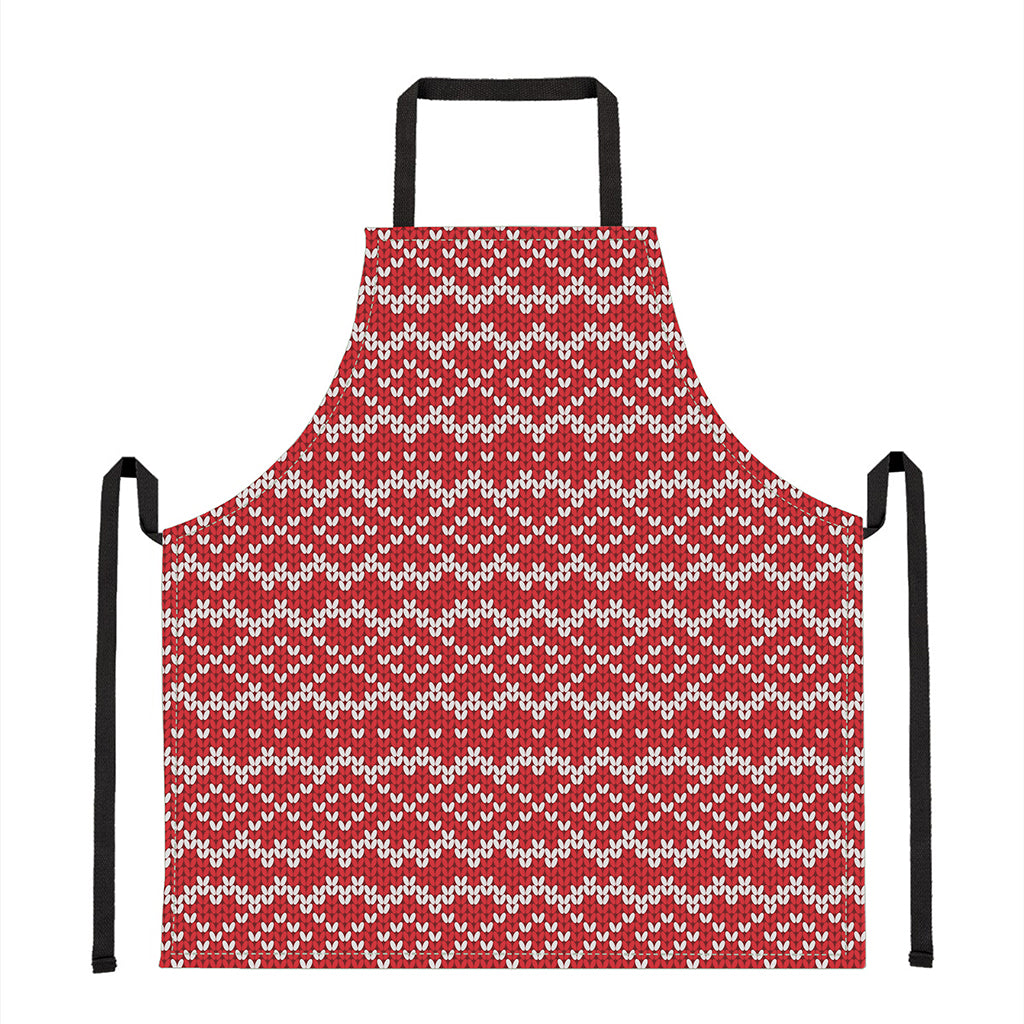 Geometric Knitted Pattern Print Apron