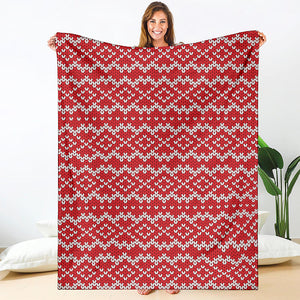 Geometric Knitted Pattern Print Blanket
