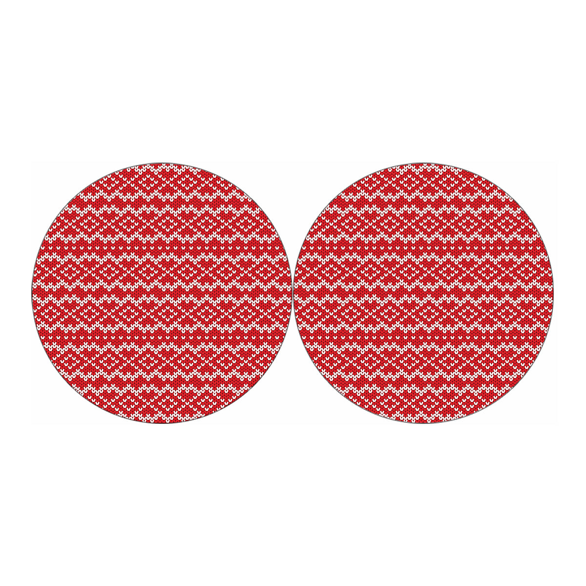 Geometric Knitted Pattern Print Car Coasters