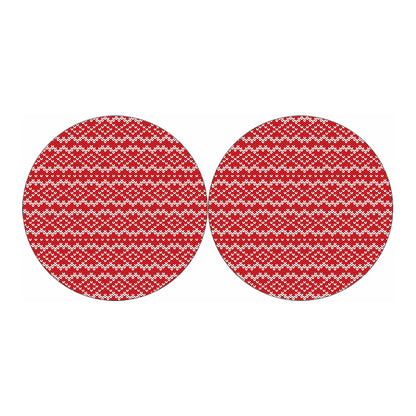 Geometric Knitted Pattern Print Car Coasters