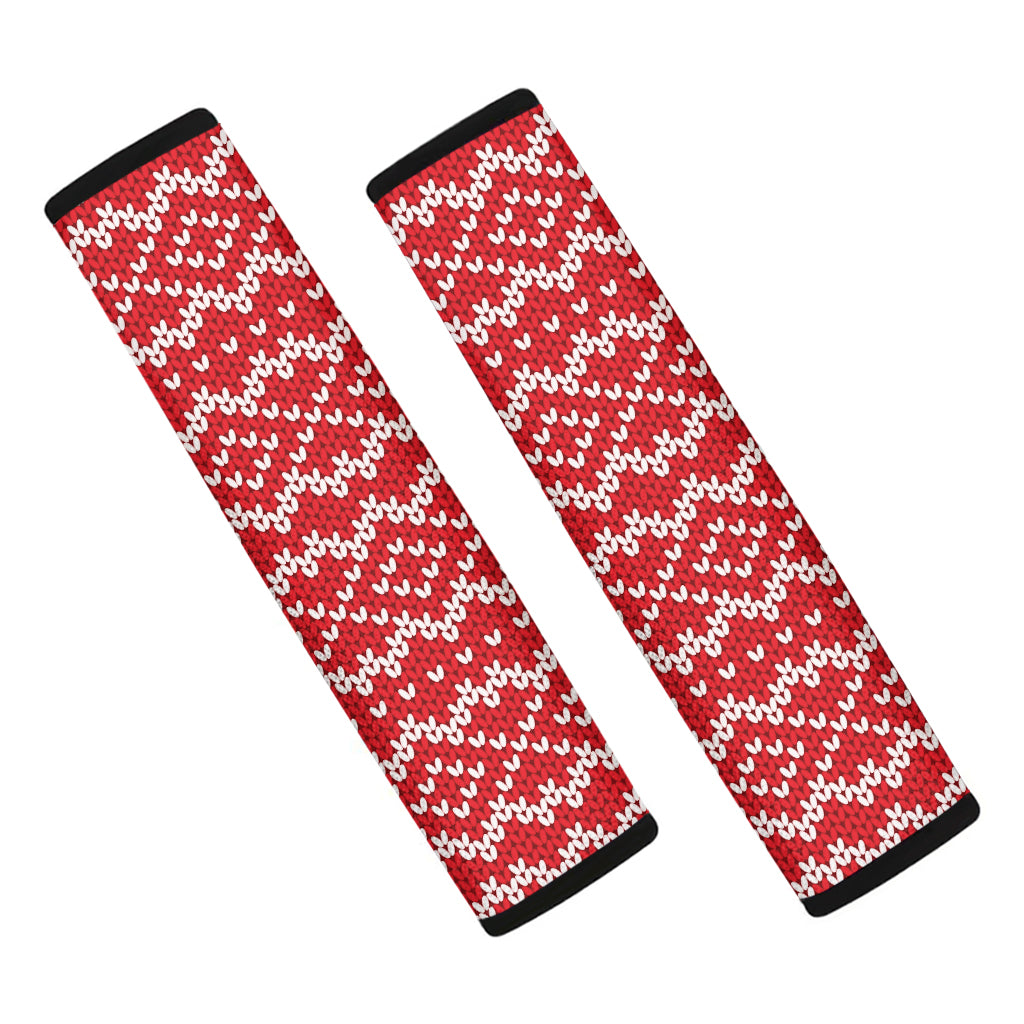 Geometric Knitted Pattern Print Car Seat Belt Covers