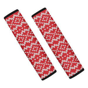 Geometric Knitted Pattern Print Car Seat Belt Covers