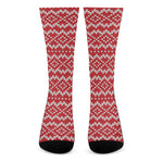 Geometric Knitted Pattern Print Crew Socks