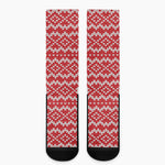Geometric Knitted Pattern Print Crew Socks