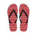 Geometric Knitted Pattern Print Flip Flops