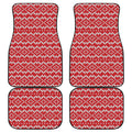 Geometric Knitted Pattern Print Front and Back Car Floor Mats
