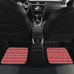 Geometric Knitted Pattern Print Front and Back Car Floor Mats