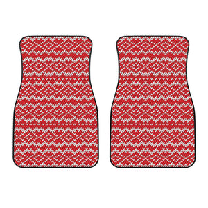 Geometric Knitted Pattern Print Front Car Floor Mats