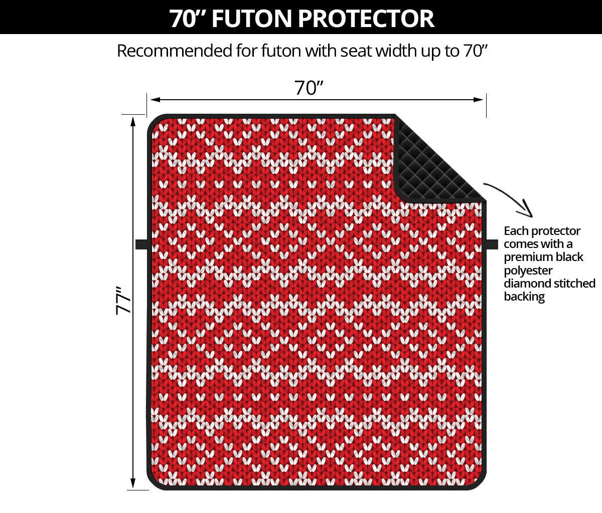 Geometric Knitted Pattern Print Futon Protector