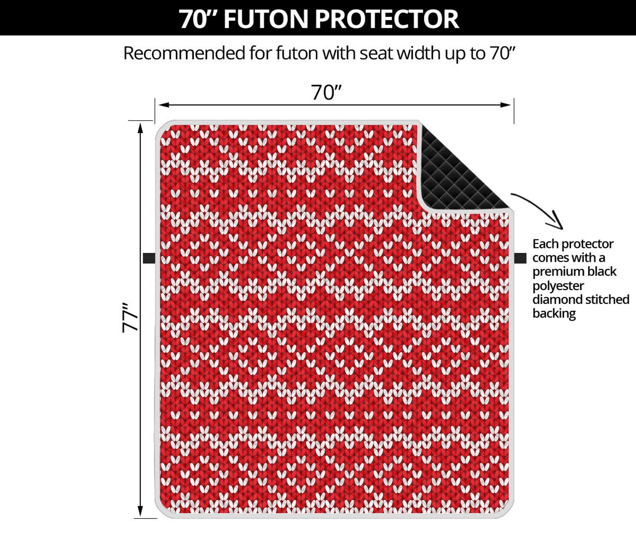 Geometric Knitted Pattern Print Futon Protector