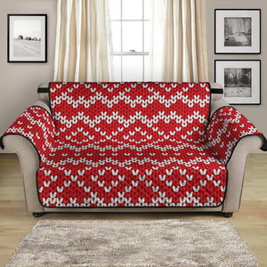 Geometric Knitted Pattern Print Loveseat Protector