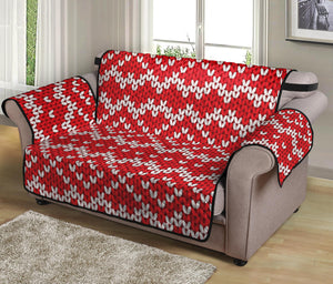 Geometric Knitted Pattern Print Loveseat Protector