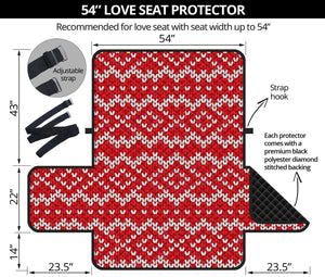 Geometric Knitted Pattern Print Loveseat Protector