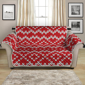 Geometric Knitted Pattern Print Loveseat Protector